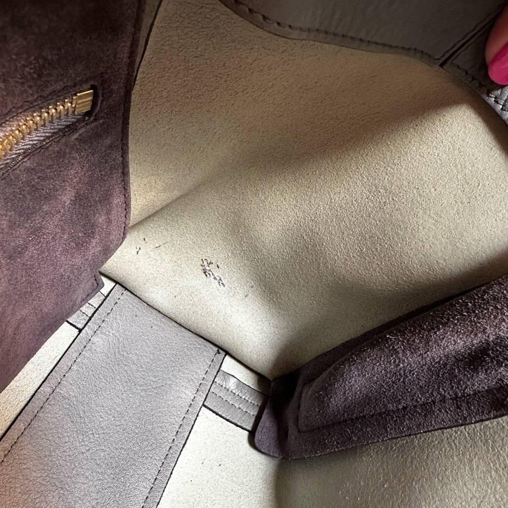 Chloé Leather Slate Blue Leather & Gray Suede Tote Bag - Picture 14 of 16